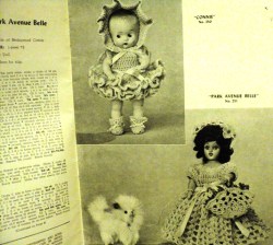 102 '51 DOREEN CROCHET 8-11'' DOLL DRESS,SUITS, BONNET, BRIDAL BKLT